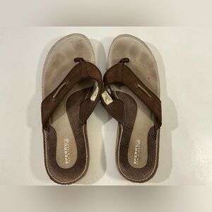 Sperry Top Sliders Women Leather Flip Flops Size 10